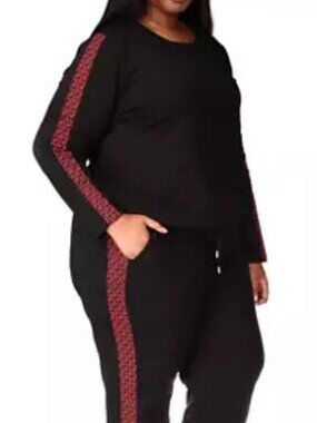 MICHAEL Michael Kors Plus Size Long Sleeve Drawcord Pullover - Size 1X